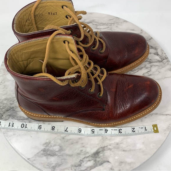 Will Leather Goods Lace Up Leather Combat Moto Boots 38/6MNS/8WMS Gorpcore - Picture 11 of 16